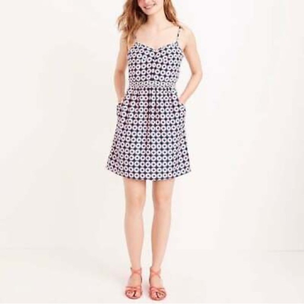 J. Crew Factory | Seaside Floral Print Slip Dress | Teal Blue | Pink | 2